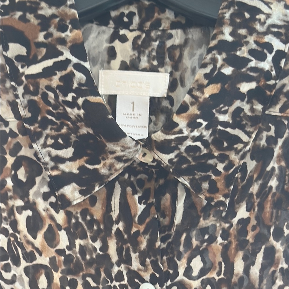 Chicos Sheer Animal Print Tunic